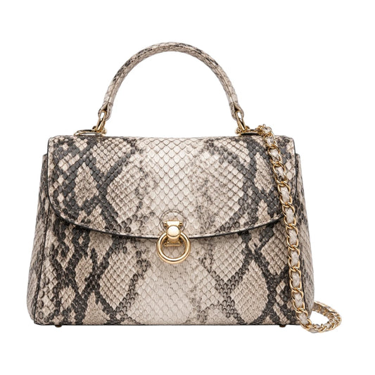 Bagmora Luxe Snake Print Chain Handbag for Women